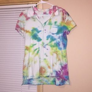 Tie-dye polo shirt